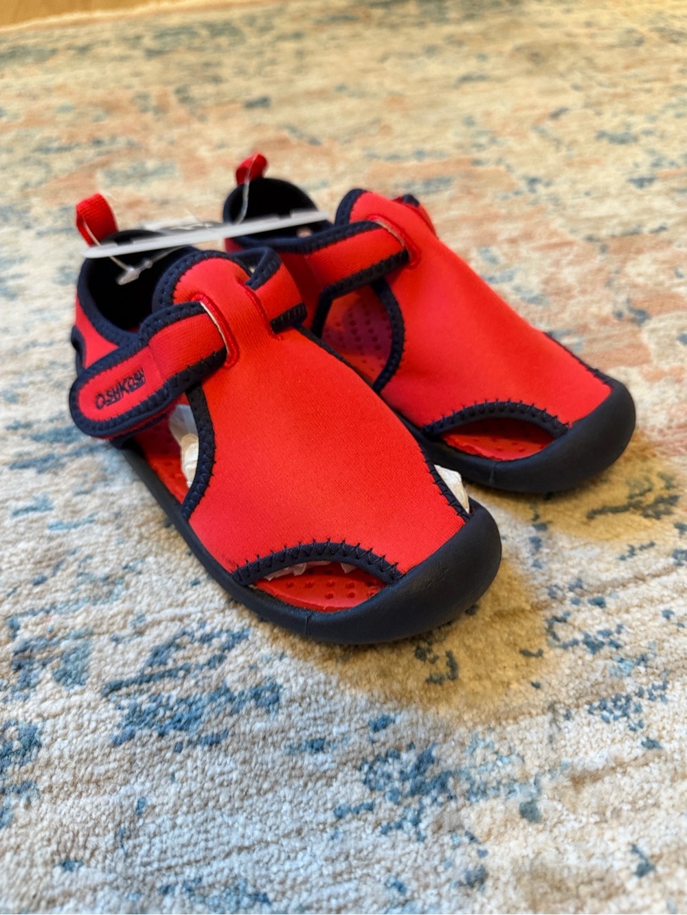 OshKosh B'gosh Red and Blue Kids Water Shoes with Velcro Strap